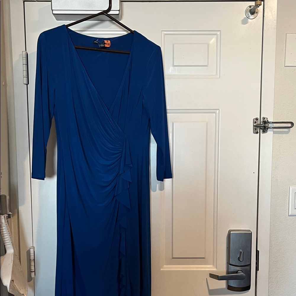 Elegant Blue Wrap Dress